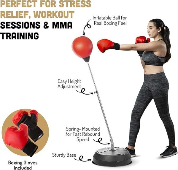 Adjustable Punching Bag with Stand – Boxing Trainer for Teens & Adults