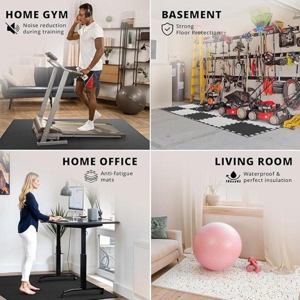 Interlocking EVA Foam Gym Flooring Set – 18-Piece Protective Exercise Mats