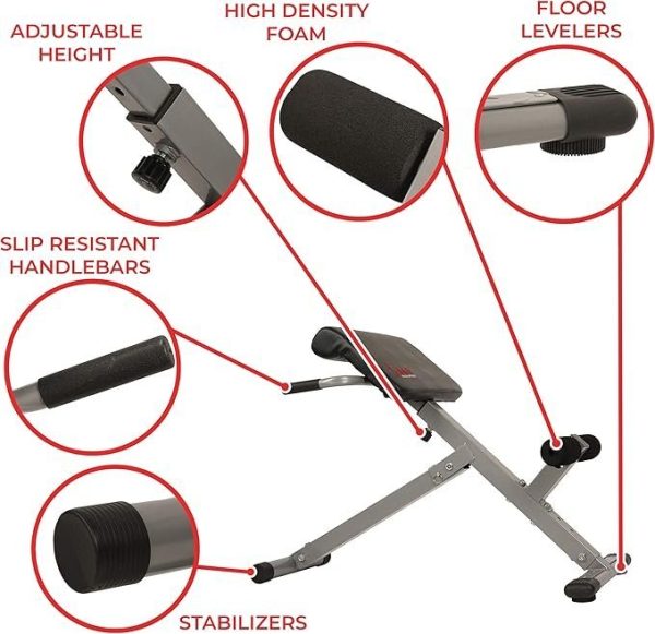 Foldable Hyperextension Roman Chair - Adjustable Sit-Up Bench for Glutes & Abs