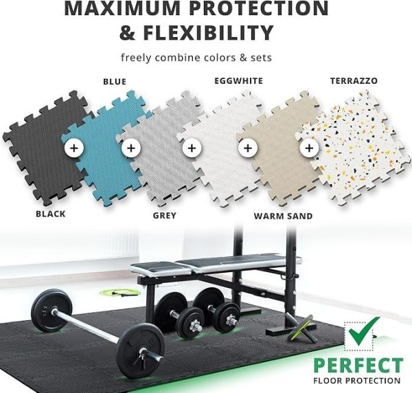Interlocking EVA Foam Gym Flooring Set – 18-Piece Protective Exercise Mats